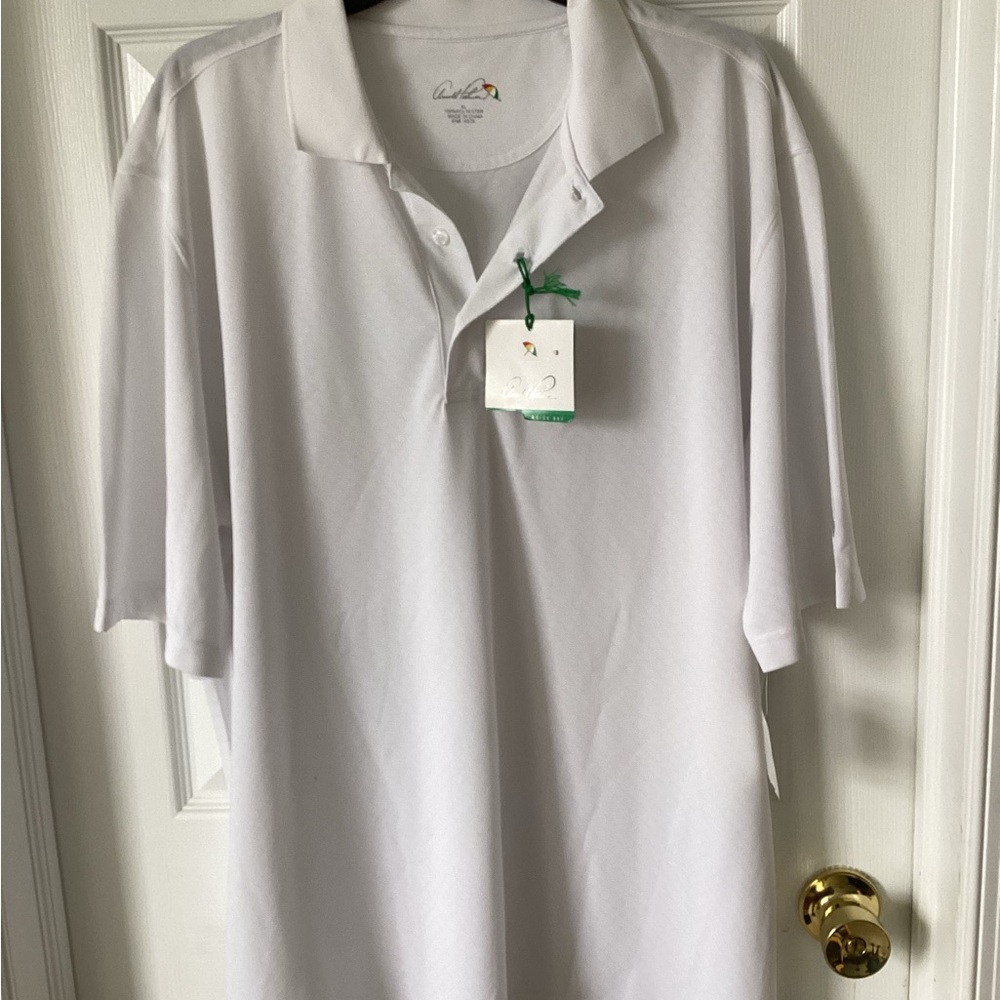 Arnold Palmer White Polo Golf Shirt umbrella logo